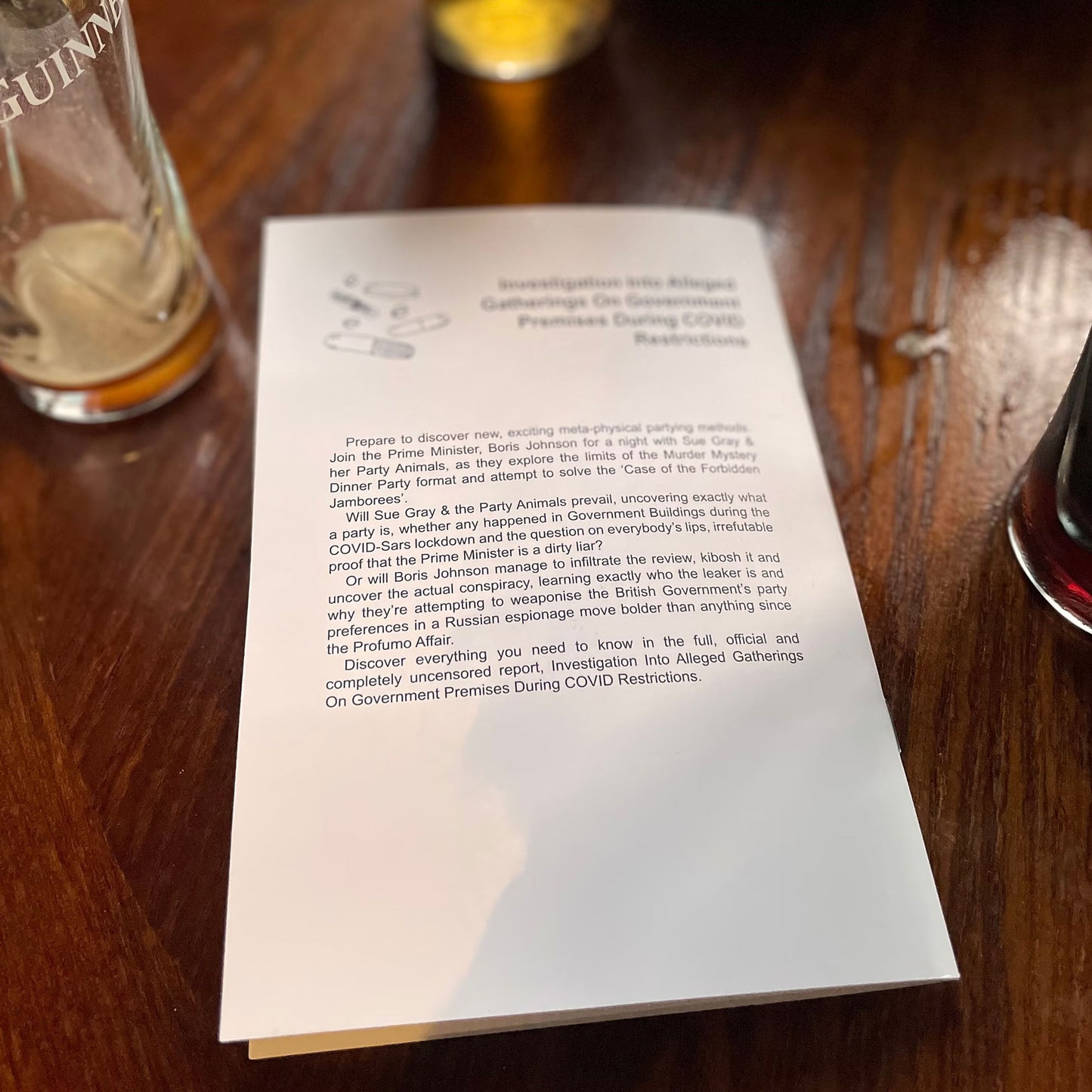 Sue Gray's Partygate Report - Anti Tory Zine & Political Gift